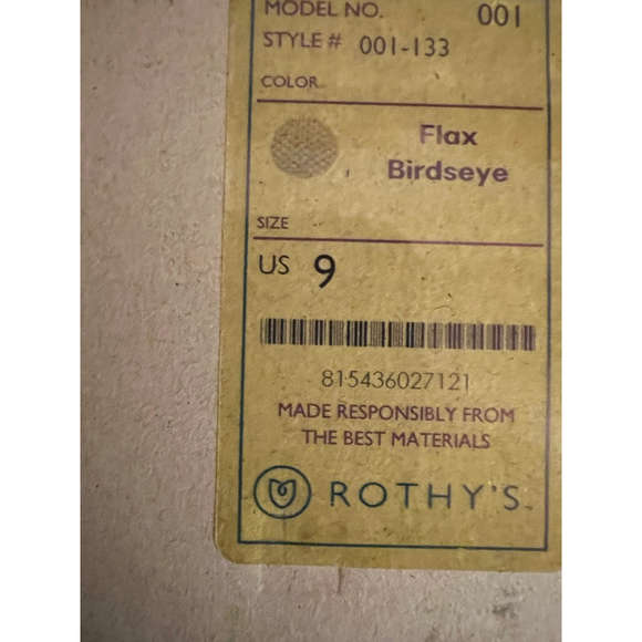 New Rothy's Flax Birdseye Flats Size 9 Beige - Picture 2 of 2